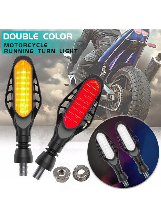 4PCS Motorcycle Indicators Flowing Turn Signal Lights Motorbike Turning Indicators Daytime Running Lights Taillights Brake Lights 12V for Motorcycle LED Amber Red White - Image 5