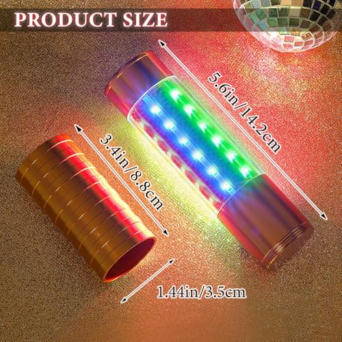 Civaner 4 Pcs Upgrade Bottle Service Lights LED Strobe Baton Bottle Girl Lights Rechargeable Handheld Flashing Club Signs for Birthday Wedding Party Gold Colorful Light - Image 3