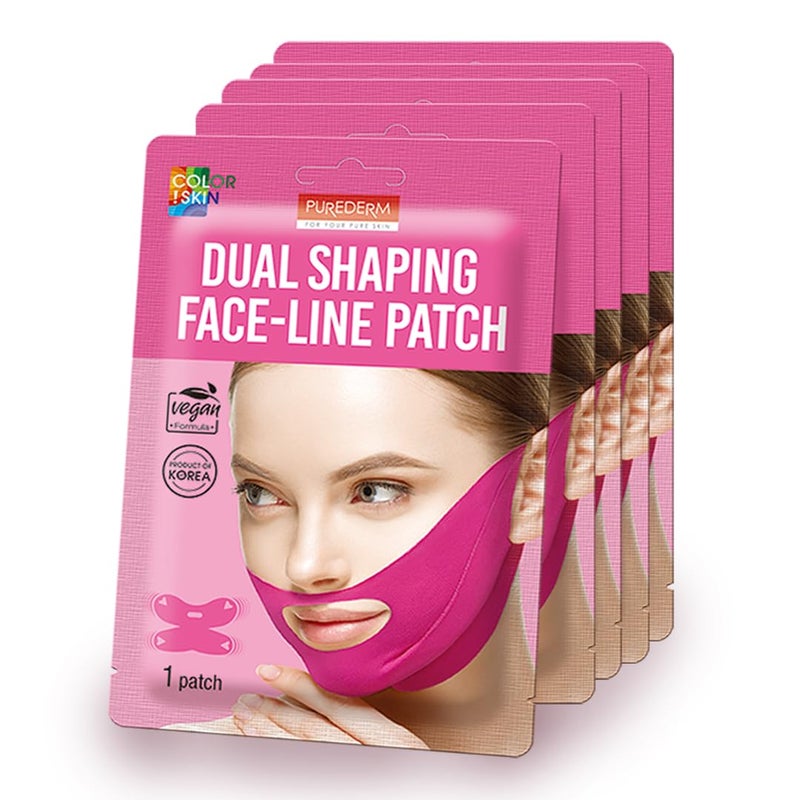 Purederm Dual Shaping Faceline Patch 5 Pack  V Line Lifting Mask for Total FaceLine Care