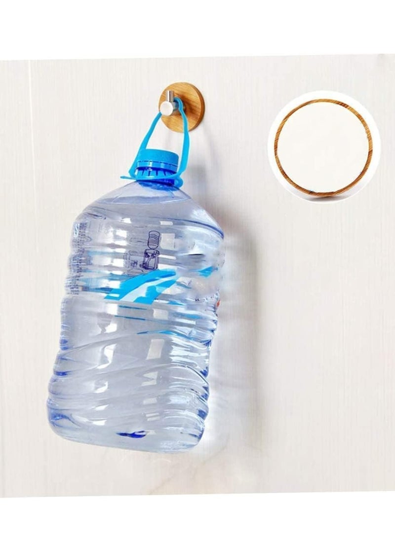 4 Pcs Self-Adhesive Wooden Hooks – Heavy-Duty Wall Hooks for Robe, Towel, Coat, and Keys - Image 2