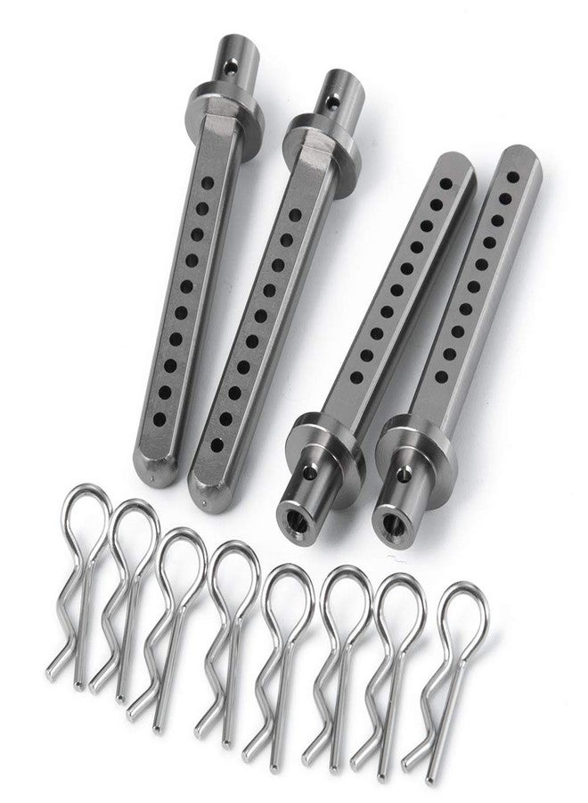 RCHUBAM RC-Hub 4PCS Aluminum Body Post Mounts for 1/10 RC Crawler Axial SCX10 (Titanium) - Image 2