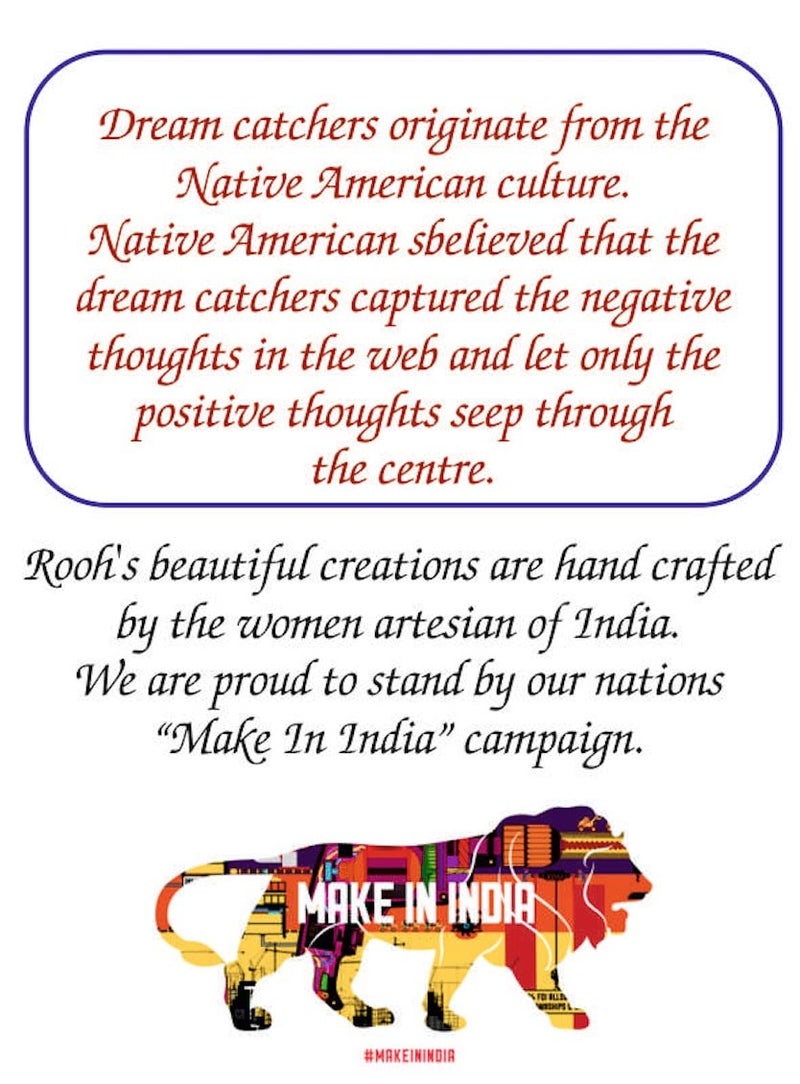 ROOH Dream Catcher~ Sparkle Light with Batter Operated LED Lights ~ Handmade Hangings for Positivity ( Can be Used as Home Decor, Gift, Wall Hangings, Meditation Room, Yoga Temple, Wind Chime & Feather Car Hanging ) - Image 3