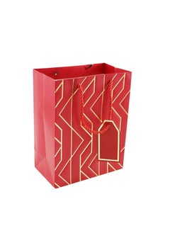 PARTY FUN Paper Gift Bag 18x10x23cm Perfect for Birthday, Wedding, Anniversary, and Special Occasions Red Color  - Image 1