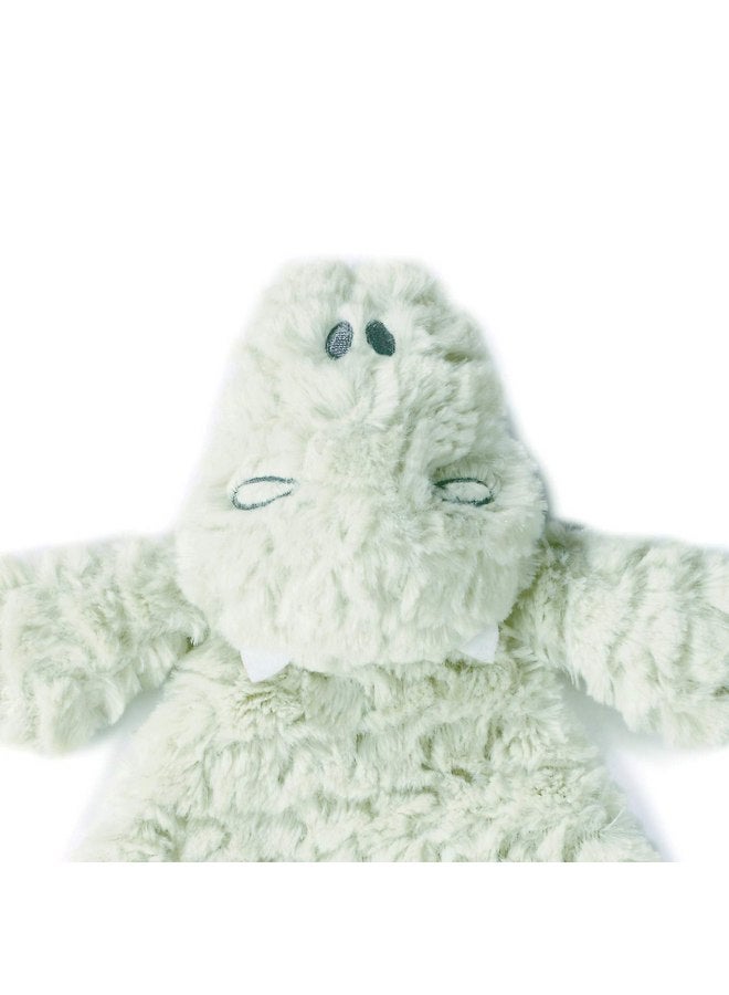 ديمداكو بطانية خشخشة من القطيفة للأطفال من DEMDACO Arnie Alligator باللون الأخضر النعناعي - Image 4