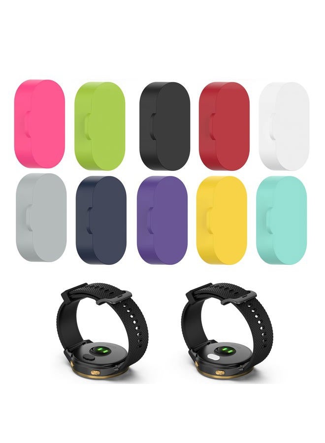 Disscool Anti Dust Plug Compatible with Garmin Forerunner 265/265S/965 Charger Port Protector 10 Pcs Silicone Colorful Anti-dust Plugs Caps Compatible with Garmin Fenix 7/7S/7X - Image 1