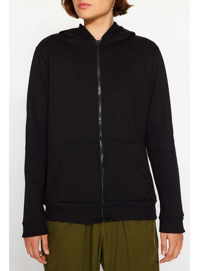 trendyol Black Knitted Hoodie Hoodie  - Image 4