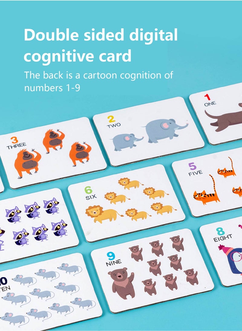 Montessori Math Toy - Wooden Bead Sorting Set with Tongs & Number Cards, Fine Motor Skills Activity for Toddlers - Image 3