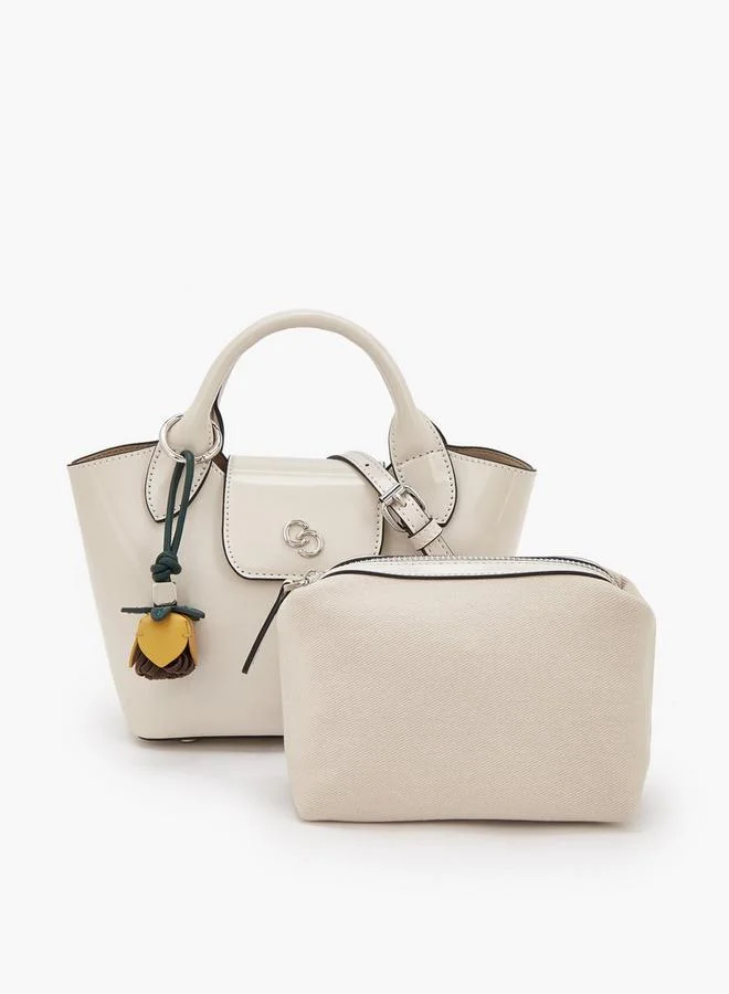 Celeste IVORY Solid Tote Bag With Pouch for Women | Best Price UAE