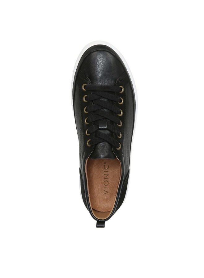 Vionic Women's Winny Sneaker, Onyx Black Leather, 6.5 Wide - Image 5