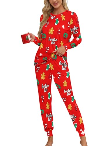 KFUBUO Christmas Pajamas Set for Women 2 Piece Long Sleeve Lounge Sets Girls sleepwear wiht Pockets - Image 1