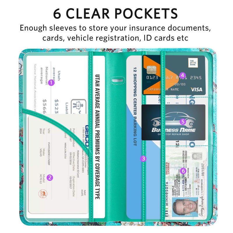 CoBak Car Registration and Insurance Holder - Vehicle Glove Box Car Organizer,Auto Truck Comparment Accessories Case with Magnetic Closure for Driver License,Cards - Image 3
