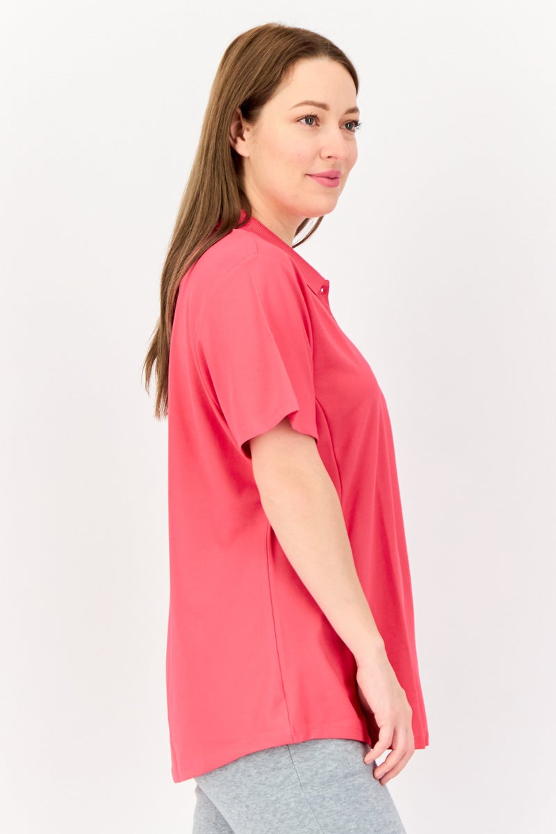 Greg Norman Women Sportswear Fit Solid Short Sleeve Training Polo Shirt, Fuchsia  - Image 4