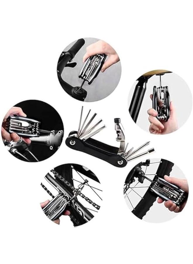 BWSJ Bike Repair Kit Mini Pump Bicycle Multi Tool with Handy Bag Included Glueless Tire Tube Patches Tire Levers Practical  for Family Friends  - Image 4
