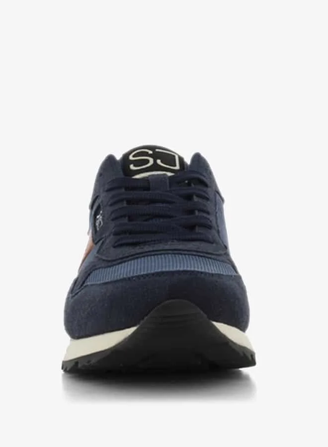 اس جي Men's Panelled Sneakers with Lace-Up Closure
