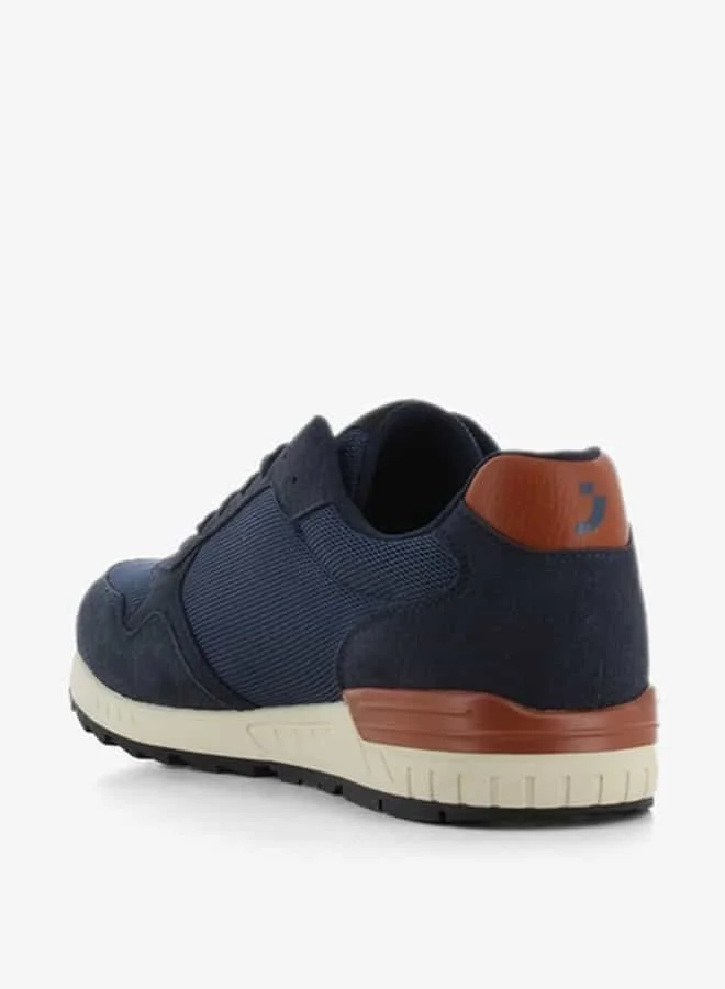 اس جي Men's Panelled Sneakers with Lace-Up Closure