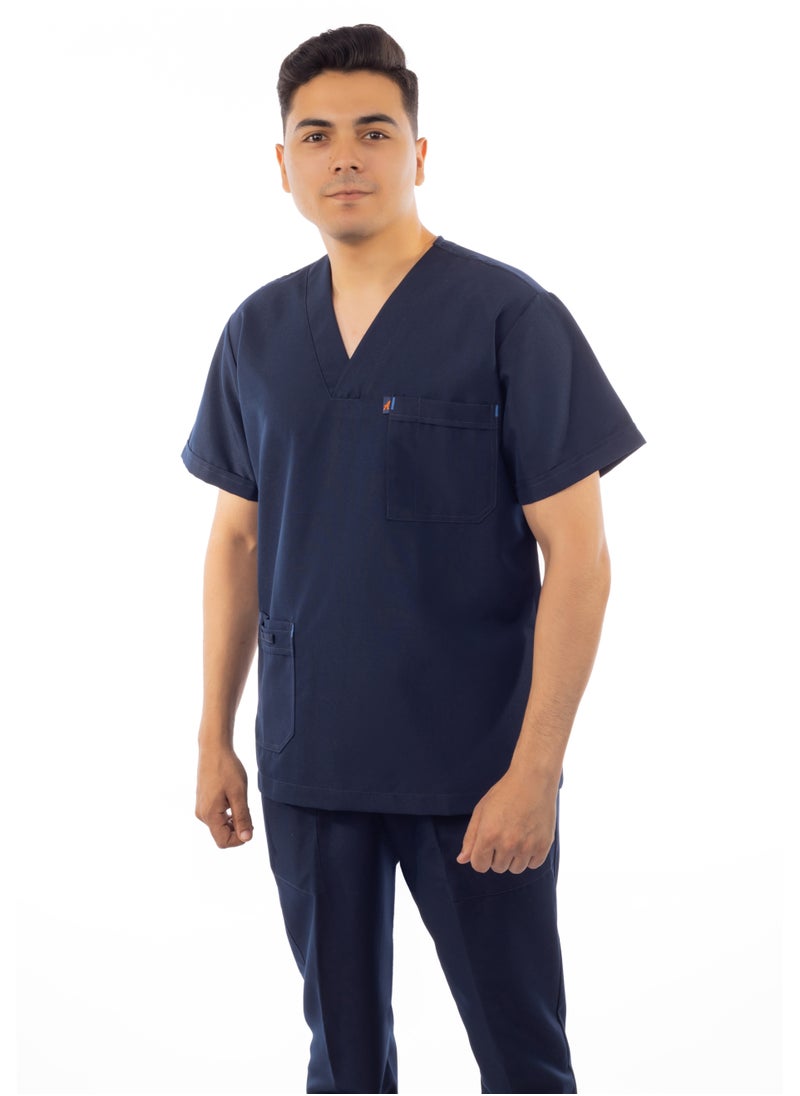 APEX Classic Scrub 1/2 Sleeve Male Dark Blue MIX C  - Image 1