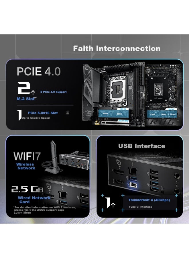 Rog Strix B860-i Gaming Wifi Motherboard, Supports Cpu 265k/265kf/245kf/245k (intel B860/lga 1851) - Image 3