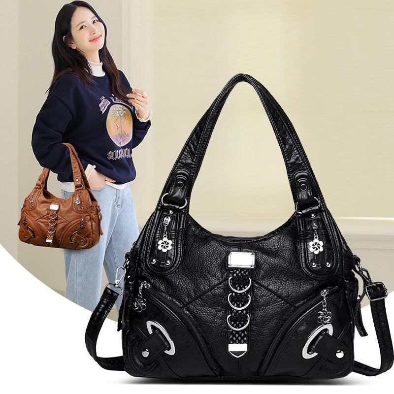 Women's Retro Large Capacity Tote Shoulder Bag Crossbody Handbag - Image 1
