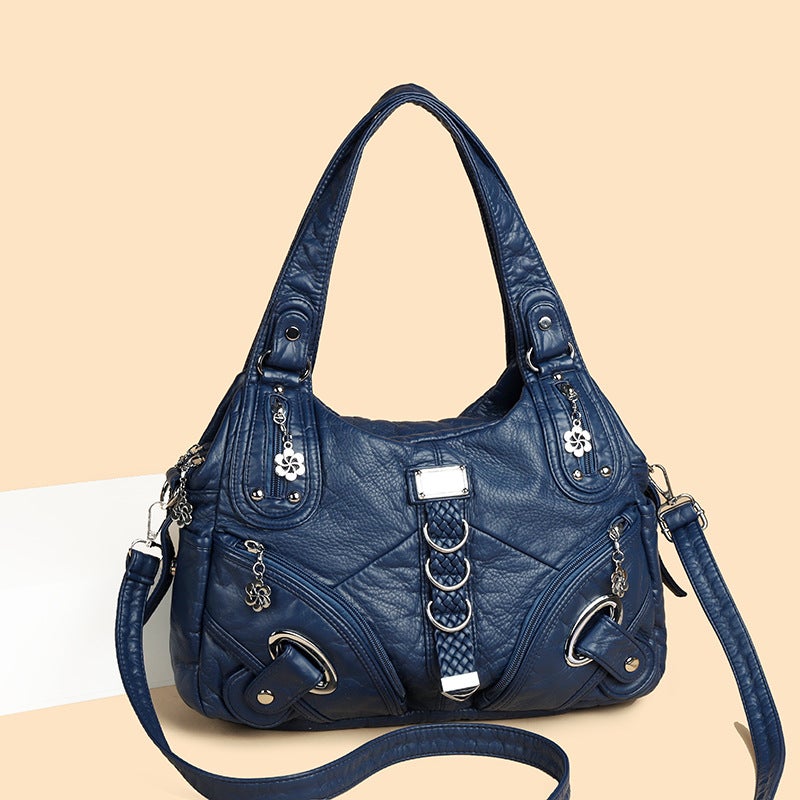 Women's Retro Large Capacity Tote Shoulder Bag Crossbody Handbag - Image 3