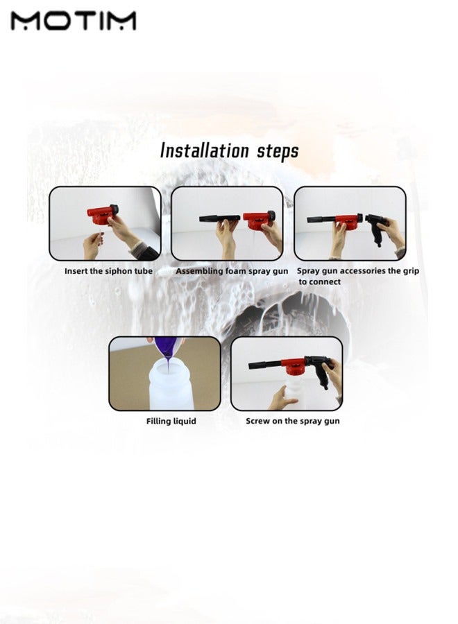 موتيم بخاخ رغوة الضغط للسيارات 1 لتر، غسالة سيارات منخفضة الضغط، مولد رغوة صابون قابل للتعديل للسيارات، بخاخ غسيل سيارات، أداة تنظيف سيارات لتنظيف السيارات، المنزل، الحديقة - Image 4