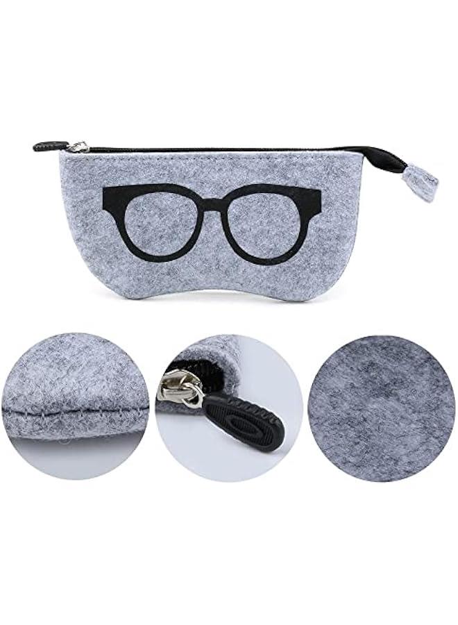 Generic 4 Pack Zipper Eye Glasses Bag Sunglasses Case Pouch Soft Felt Purse Bag Makeup Storage Pouch - Image 4