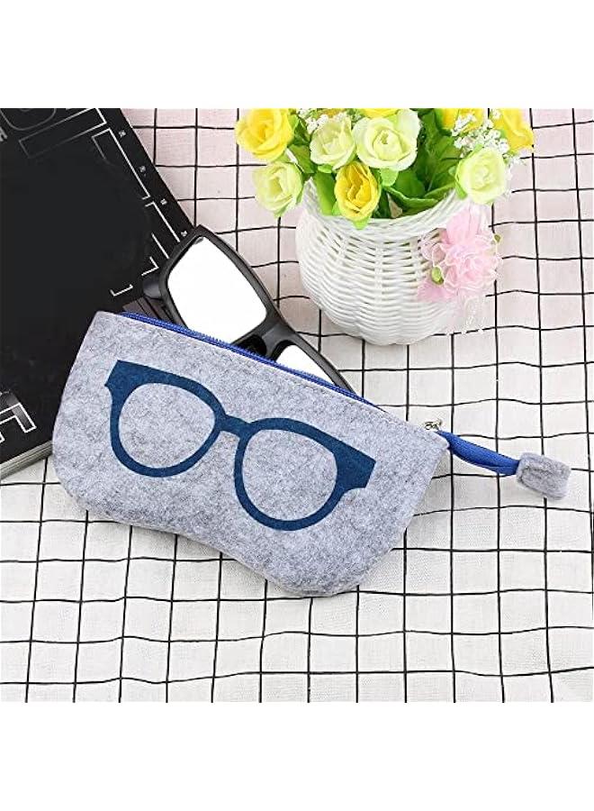 Generic 4 Pack Zipper Eye Glasses Bag Sunglasses Case Pouch Soft Felt Purse Bag Makeup Storage Pouch - Image 5