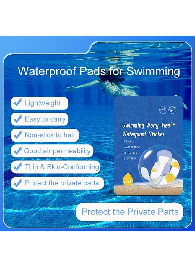 4 PCS Individually Packaged Waterproof Swimming Pads For Women, Waterproof Private Patches, Prevent Dirt Skin Friendly Private Stickers, Perfect For Swimming And Daily Use, Panty Liner/Barrier - Image 2