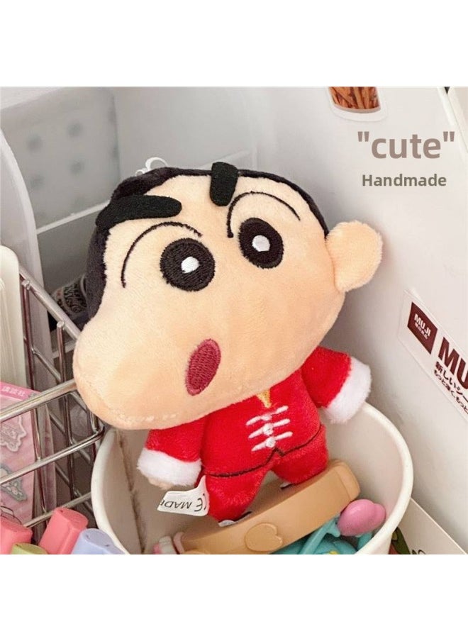 Korean Ugly Cute Riize Hong Sheng Han Same Style Kung Fu Crayon Small Bag Key Plush Pendant Creative Gift-Specification:Kung Fu Shin-chan Pendant Is About 10cm