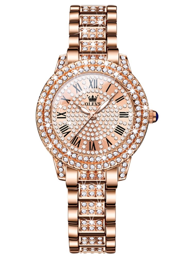 OLEVS - Ladies Watches Rose Gold Quartz Female Watches For Women Waterproof Stainless Steel Casual Dress Lady Wrist Watches - Image 1