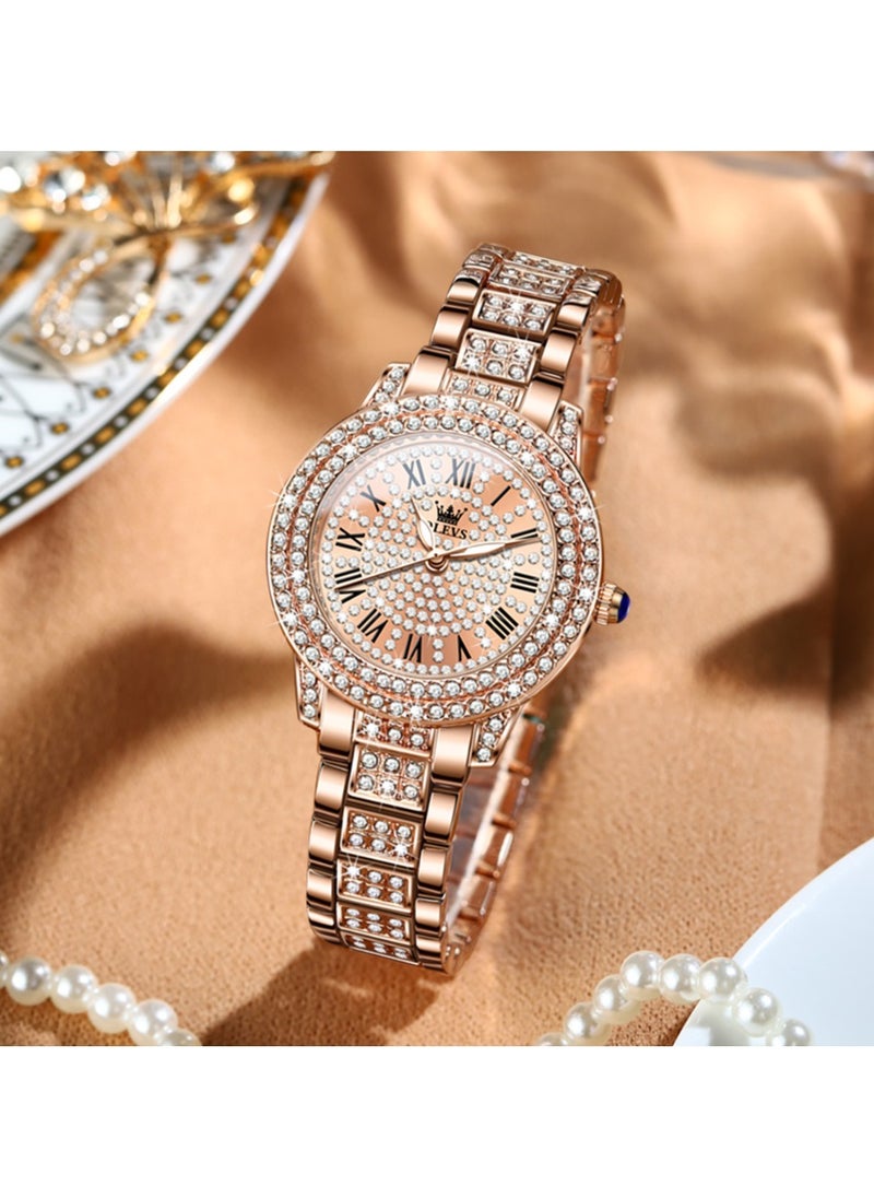 OLEVS - Ladies Watches Rose Gold Quartz Female Watches For Women Waterproof Stainless Steel Casual Dress Lady Wrist Watches - Image 1
