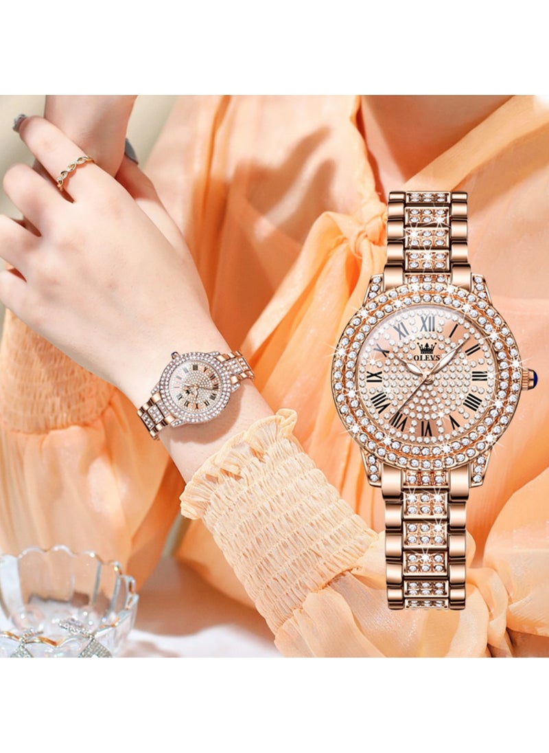 OLEVS - Ladies Watches Rose Gold Quartz Female Watches For Women Waterproof Stainless Steel Casual Dress Lady Wrist Watches - Image 1