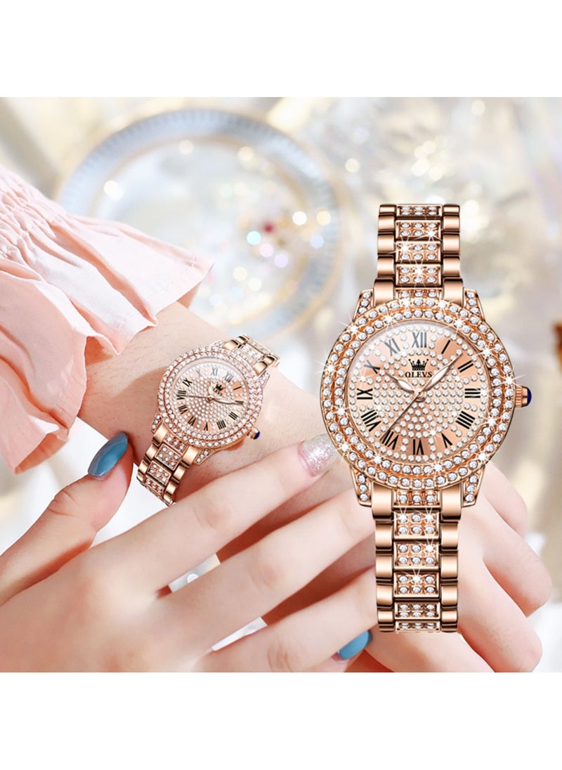 OLEVS - Ladies Watches Rose Gold Quartz Female Watches For Women Waterproof Stainless Steel Casual Dress Lady Wrist Watches - Image 1