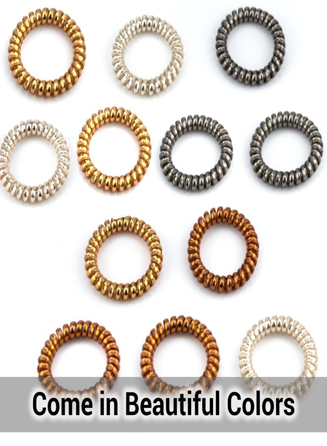 IFAMIO 12 Pack Spiral Hair Ties for Women, Waterproof Bands for Girls, Elastic Ponytail Holders for Teens, Multicolor Phone Cord Ties for Thick and Thin Hair, No Crease Coils - Image 3