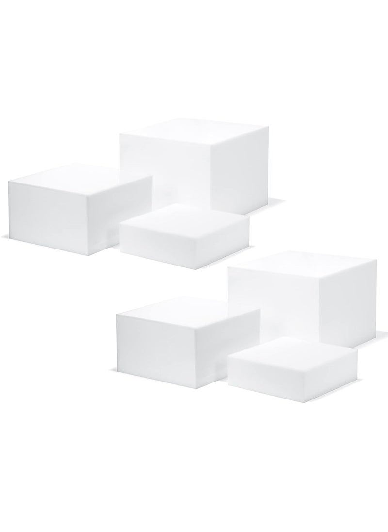 Rose - Buffet Risers, Food Risers for Buffet Table, Display Stand Shelf for Catering Dessert Collectibles, Acrylic Cube Display Nesting Risers with Hollow Bottoms White - Image 1