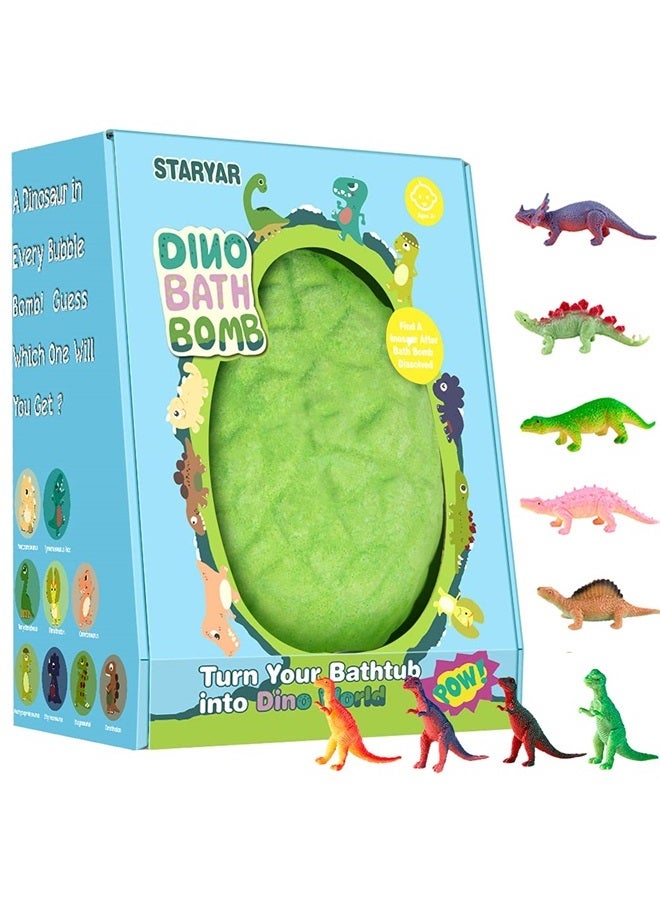 STARYAR XXXL Easter Eggs Bath Bombs for Kids with Surprise Toys Inside,Easter Basket Stuffers,Dinosaur Egg Bubble Bath Bombs Gift Set,Birthday Christmas for Girls and Boys (Apple)  - Image 1