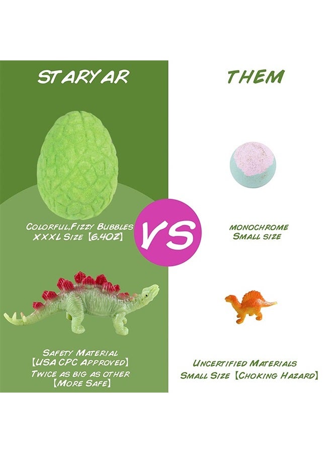 STARYAR XXXL Easter Eggs Bath Bombs for Kids with Surprise Toys Inside,Easter Basket Stuffers,Dinosaur Egg Bubble Bath Bombs Gift Set,Birthday Christmas for Girls and Boys (Apple)  - Image 2