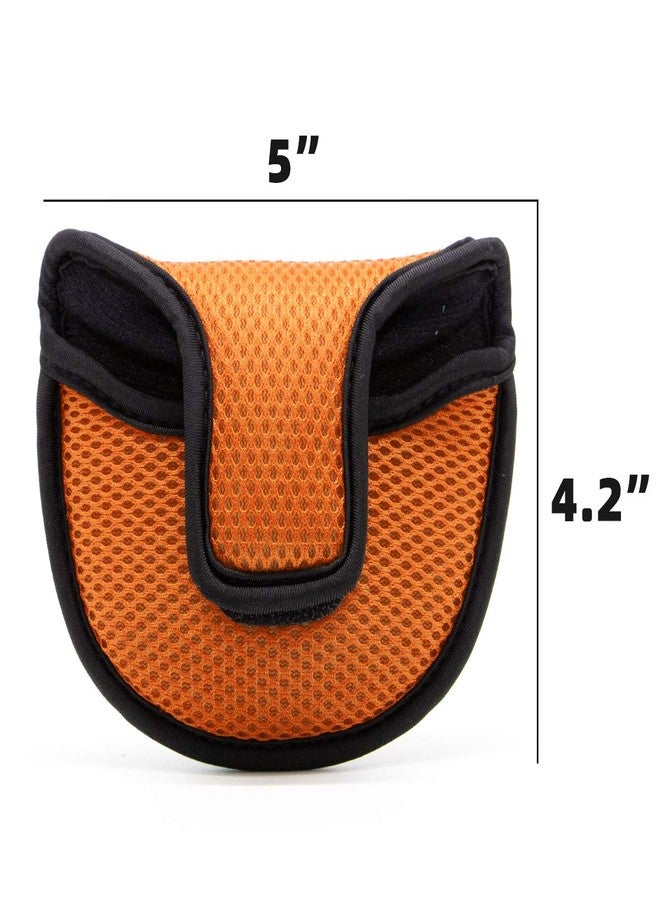 Barudan Golf Mallet Putter Club Head Cover Headcover - Lightweight Golf Headcovers for Odyssey 2ball,Scotty Cameron Futura, Ping, Taylormade 4 Colors Option Black Blue red Grey (Orange) - Image 4
