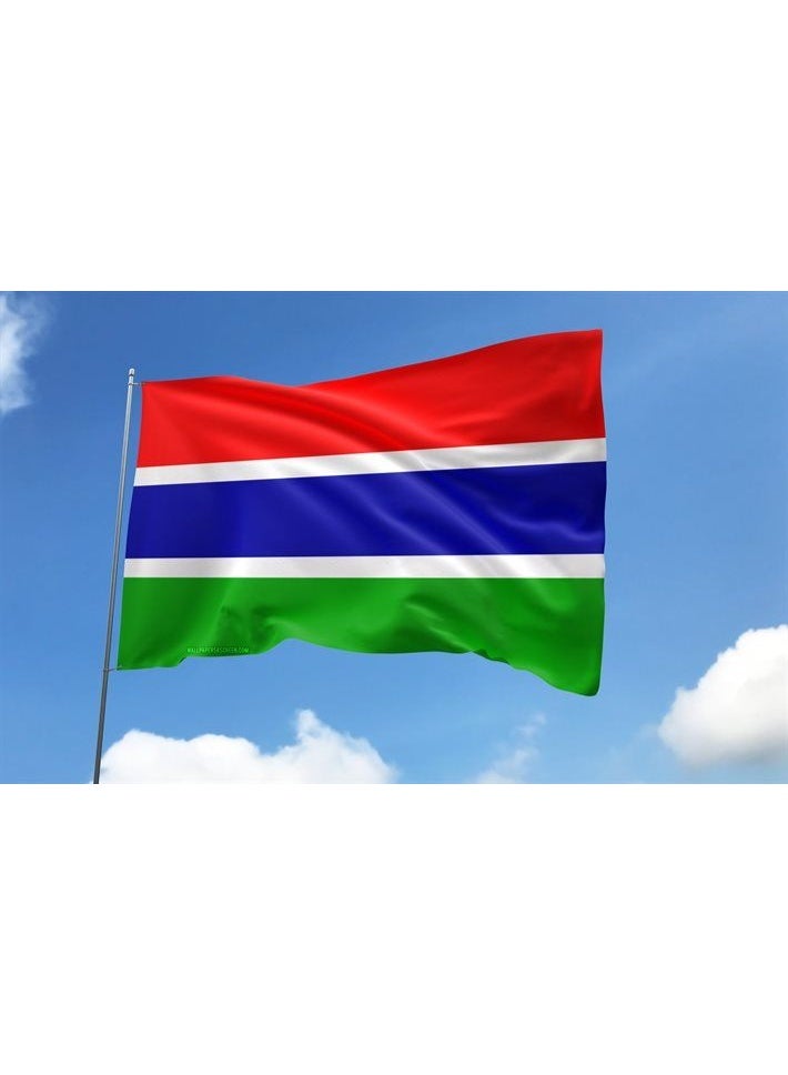 ARS Gambia Flag Home Decoration 100% Polyester | Heavy-Duty 210D Satin, Indoor & Outdoor Use | Flag Size Available - Image 1
