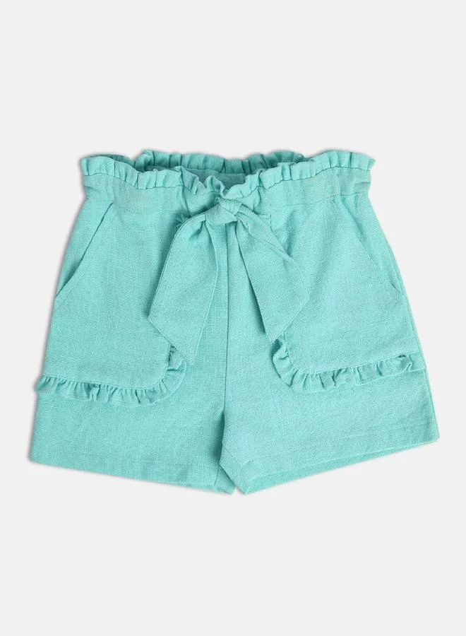 MINIKLUB Girls Viscose Ruffled Waist Shorts