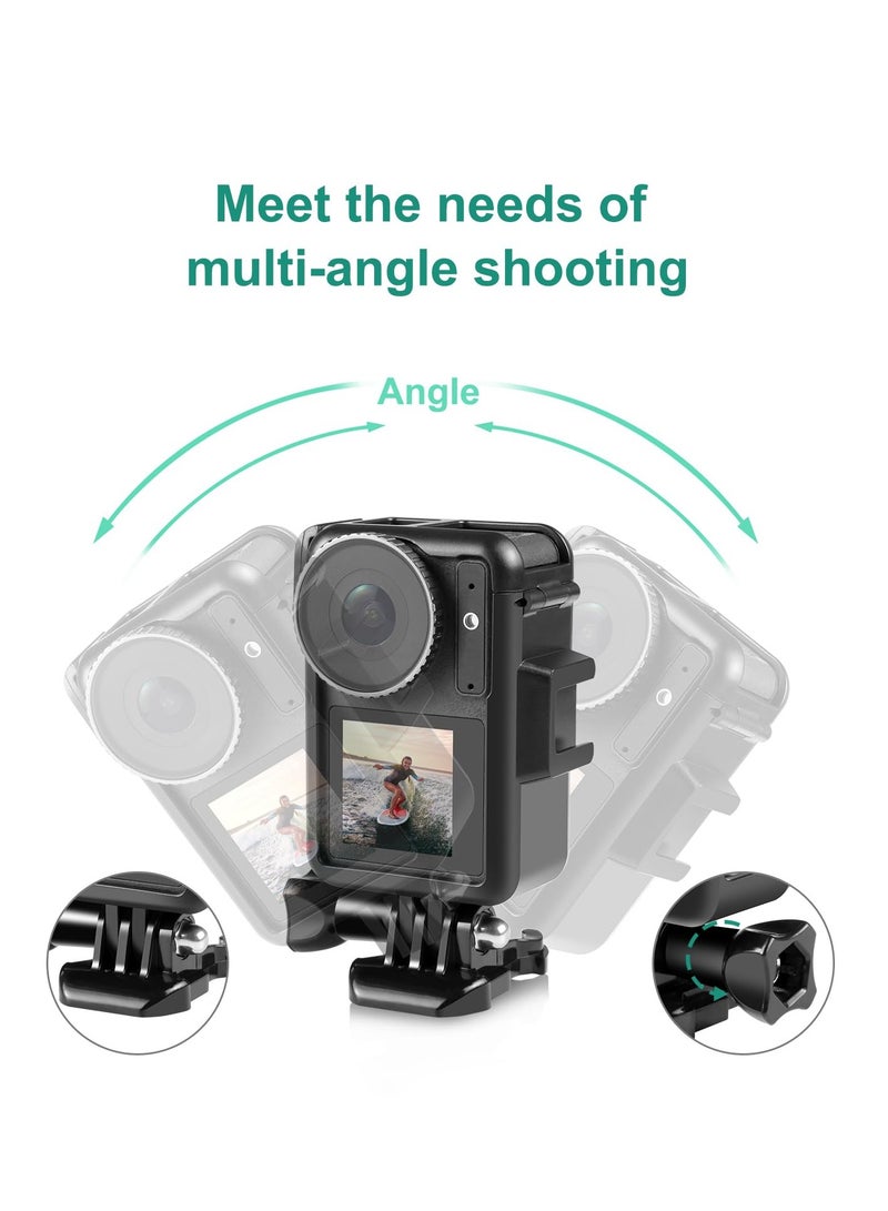 SYOSI Camera Frame Heat Dissipation Bracket Protective Frame for DJI Action 4/3 Camera Plastic Border Vlogging Cage with Movable Base and Short Screw for Video Light Microphone Quick Release Lock  - Image 3