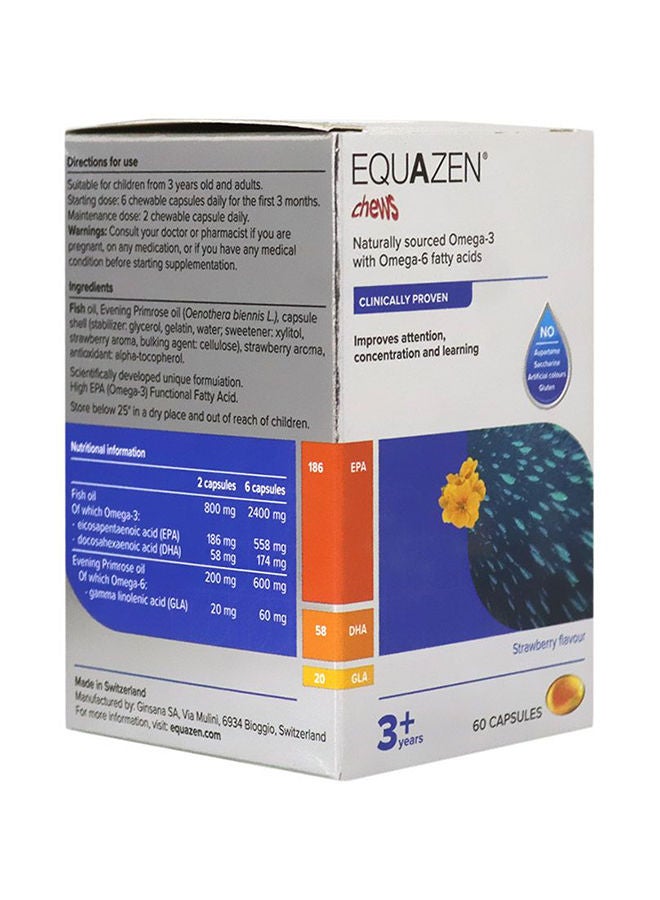 Equazen Omega-3 & Omega-6 Fatty Acids for 3+ Years Chewables 60's - Image 1