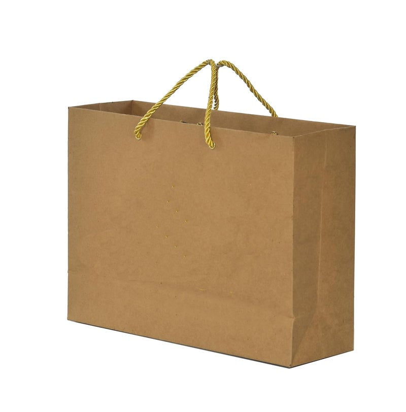 PPJ PLAIN BROWN CRAFT 10 PCS PAPER CARRY BAG 16 Inch X 12 Inch X 4 Inch for DIWALIWEDDINGFUNCTIONBIRTHDAYRETURN GIFTSCHRISTMASSHOPPINGGIFTINGGIFT BAGSGIFT COVERS Pack of 10