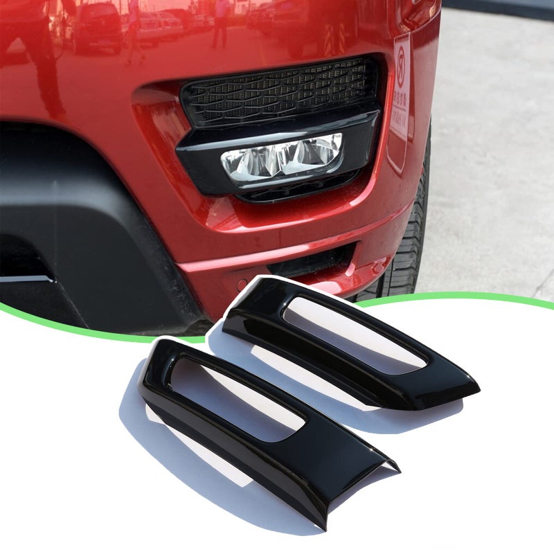 LLKUANG Black Front Fog Light Cover Trim Compatible with Land Rover Range Rover Sport 2014-2017 (Black) - Image 1