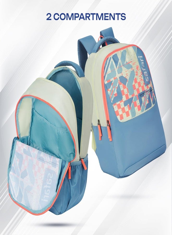 Safari Alpha 32L School bag for Boys and Girls, Office use/travel bag for man & women, Casual 2 Compartment Printed Large Men's Backpack Bags with Organizer, File holder, Color - Ivory - Image 2