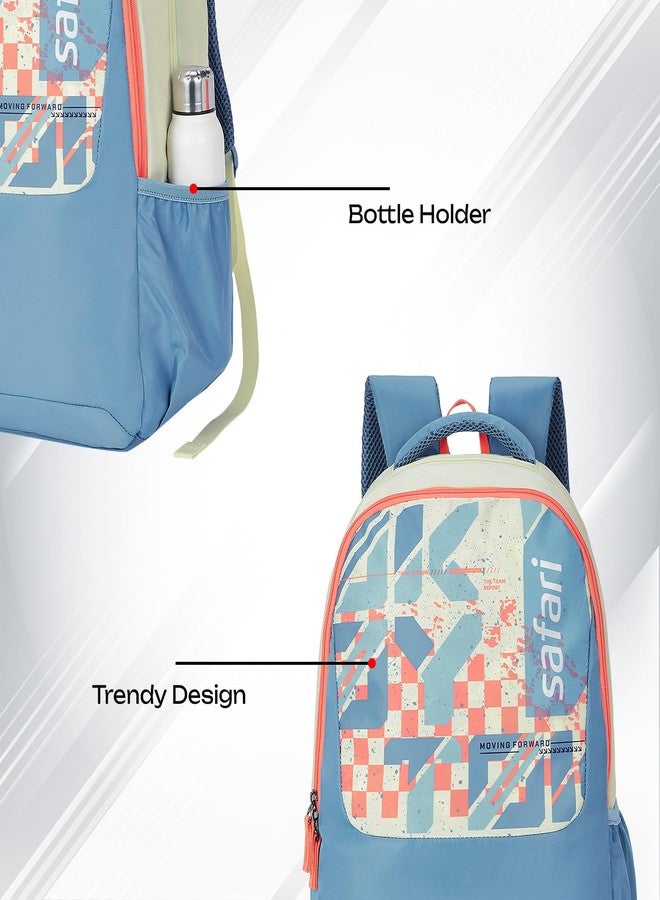 Safari Alpha 32L School bag for Boys and Girls, Office use/travel bag for man & women, Casual 2 Compartment Printed Large Men's Backpack Bags with Organizer, File holder, Color - Ivory - Image 4