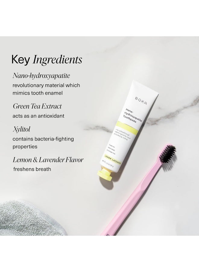 Boka Fluoride Free Toothpaste, Nano Hydroxyapatite Toothpaste, Appropriate for Sensitive Teeth - for Adult, Kids Oral Care - Lemon Lavender Flavor, 1.3 Fl Oz 2Pk US Manufactured - Image 5