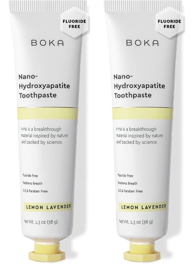 Boka Fluoride Free Toothpaste, Nano Hydroxyapatite Toothpaste, Appropriate for Sensitive Teeth - for Adult, Kids Oral Care - Lemon Lavender Flavor, 1.3 Fl Oz 2Pk US Manufactured - Image 1