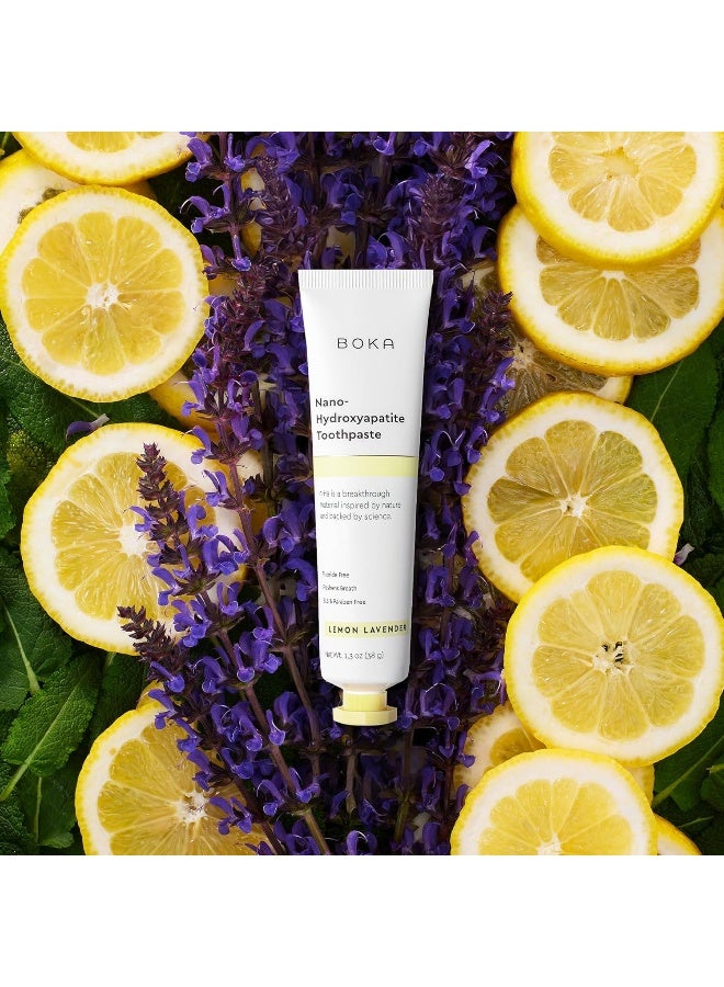 Boka Fluoride Free Toothpaste, Nano Hydroxyapatite Toothpaste, Appropriate for Sensitive Teeth - for Adult, Kids Oral Care - Lemon Lavender Flavor, 1.3 Fl Oz 2Pk US Manufactured - Image 2