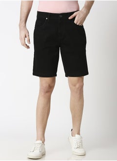 HIGH STAR Men Black Denim Shorts 