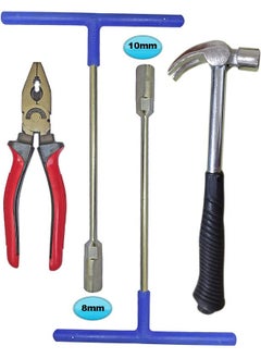 Inditrust Inditrust Heavy duty 2pc Hex T Spanner 8 10 mm Claw Hammer Plier Red Hand Tool Kit  - Image 1